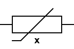 Magneto Resistor or Magnetic dependt resistor IEC international symbol Magneto Resistor or Magnetic dependt resistor IEC international symbol